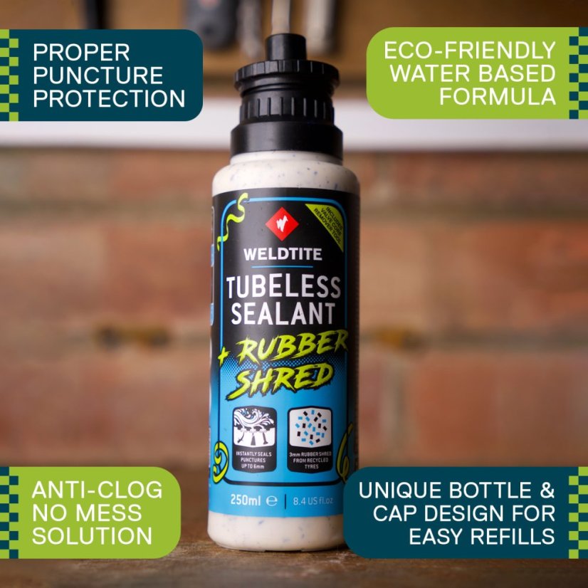 WELDTITE  Tmel na bezdušové pláště Tubeless Sealant s Rubber Shred