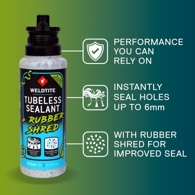 WELDTITE  Tmel na bezdušové pláště Tubeless Sealant s Rubber Shred