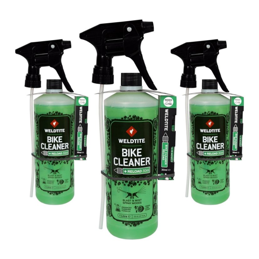 WELDTITE  Čistiaci prípravok na bicykle s rozprašovačom (1l) Limetka s koncentrátom (30ml)