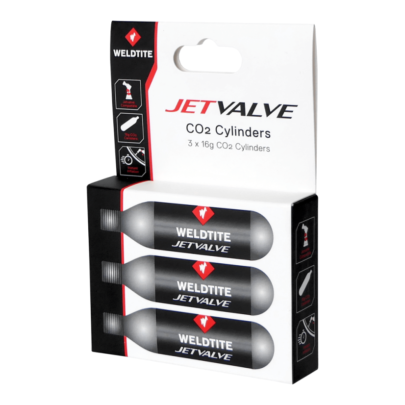 WELDTITE  Sada JetValve 3ks plnící CO2 bombička 25g