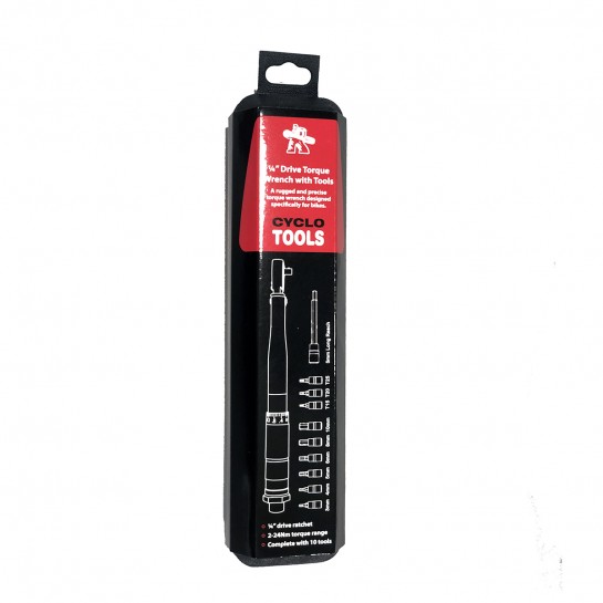 WELDTITE Momentový klúč CycloTools so sadou nástavcov 1/4 Drive Torque Wrench (2 - 24Nm) with Tools