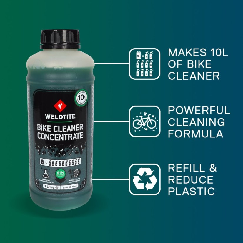 WELDTITE  Čistiaci prípravok na bicykle koncentrát Cleaner Concentrate (1l) Limetka